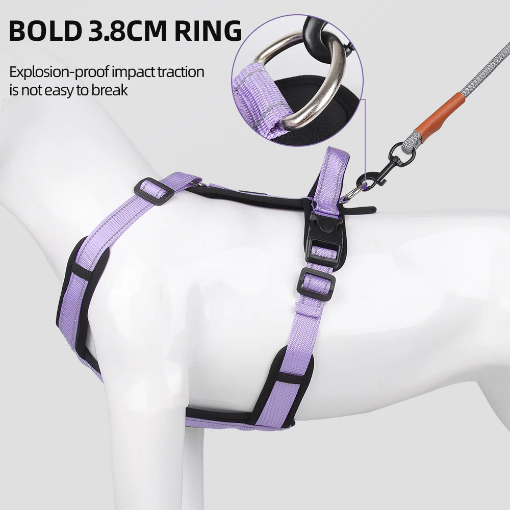Arnés Antipérdida con Asa de Control para Perros — Neopreno y Poliéster, Reflectante, Tallas S–XL