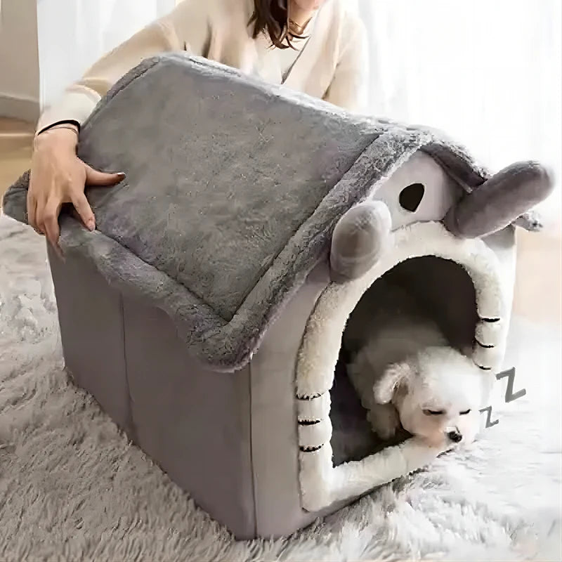 Casita Cama para Perros y Gatos con Cojín Reversible