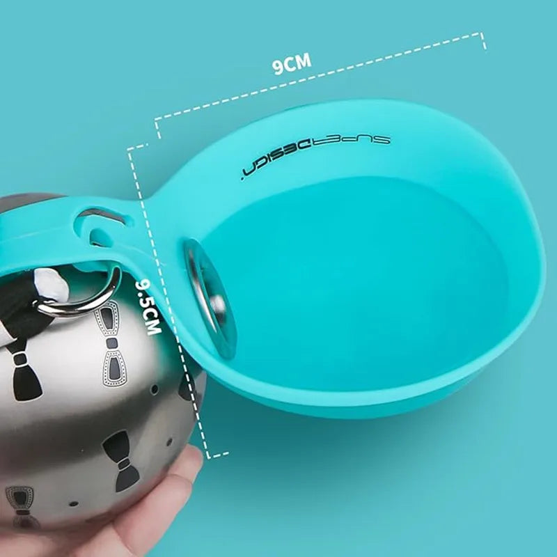 Botella de Agua Portátil para Mascotas con Cuenco de Silicona