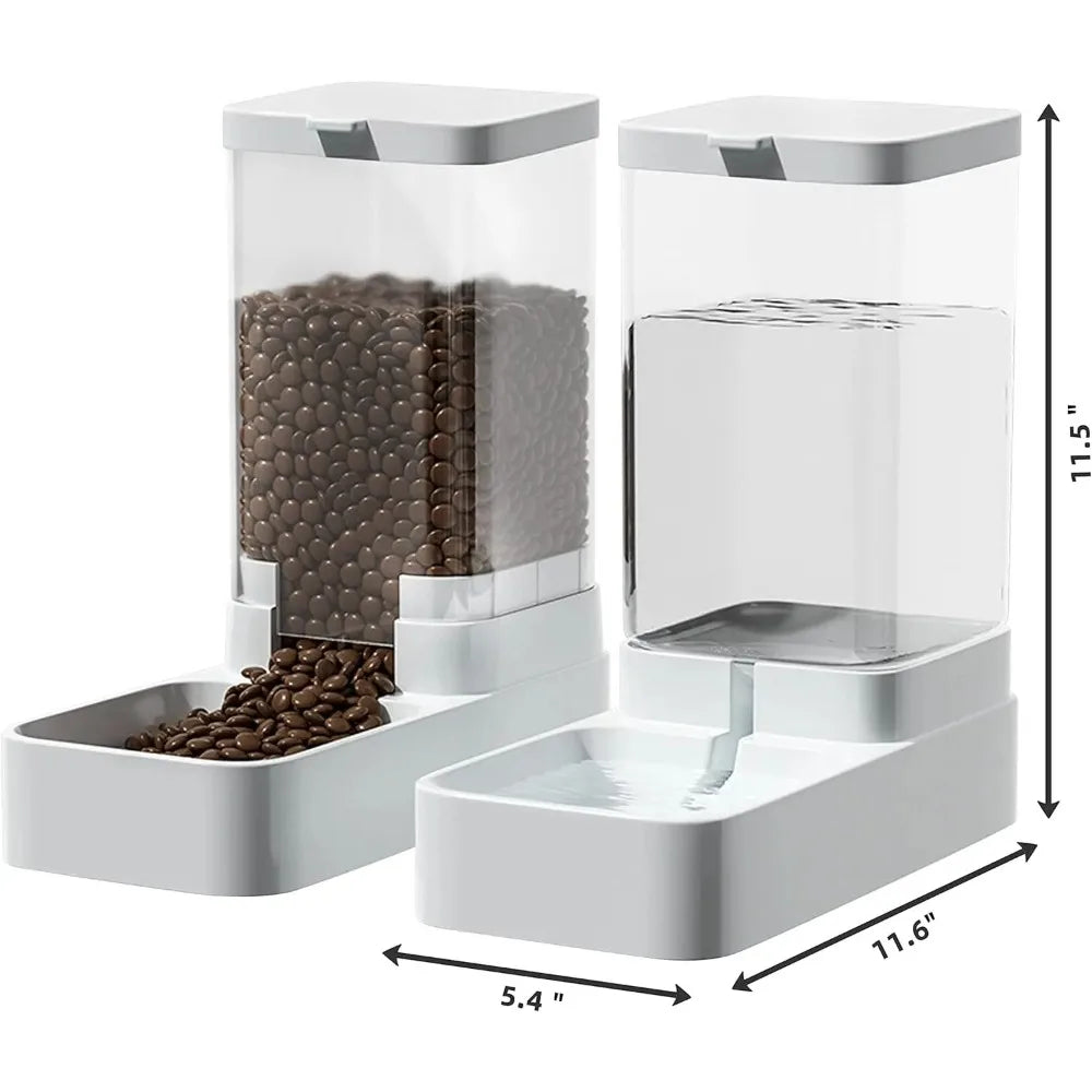 Comedero y Bebedero de Gran Capacidad por Gravedad para Perros y Gatos – 3,8L / 2,1 kg