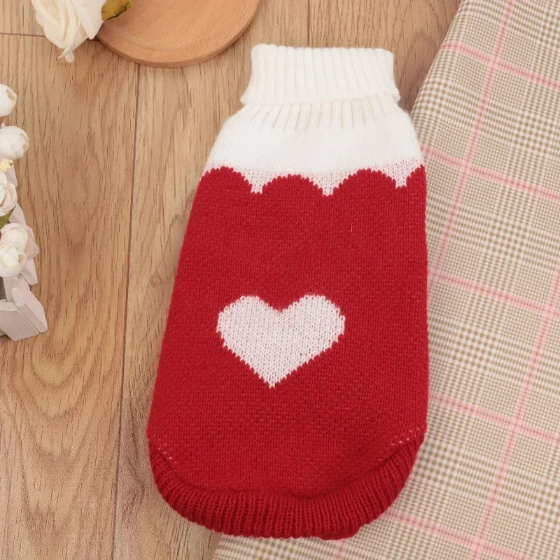 S-2XL Turtleneck Cat Sweater Knitted Jumper Cat Christmas Sweater for Cats Small Dogs Winter Sphynx Cat Clothes Pet Costumes