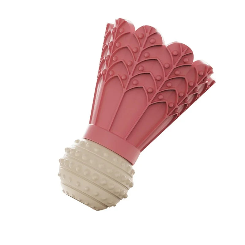Juguete de TPR con Forma de Bádminton para Perros - Resistente a Mordiscos y Limpieza Dental