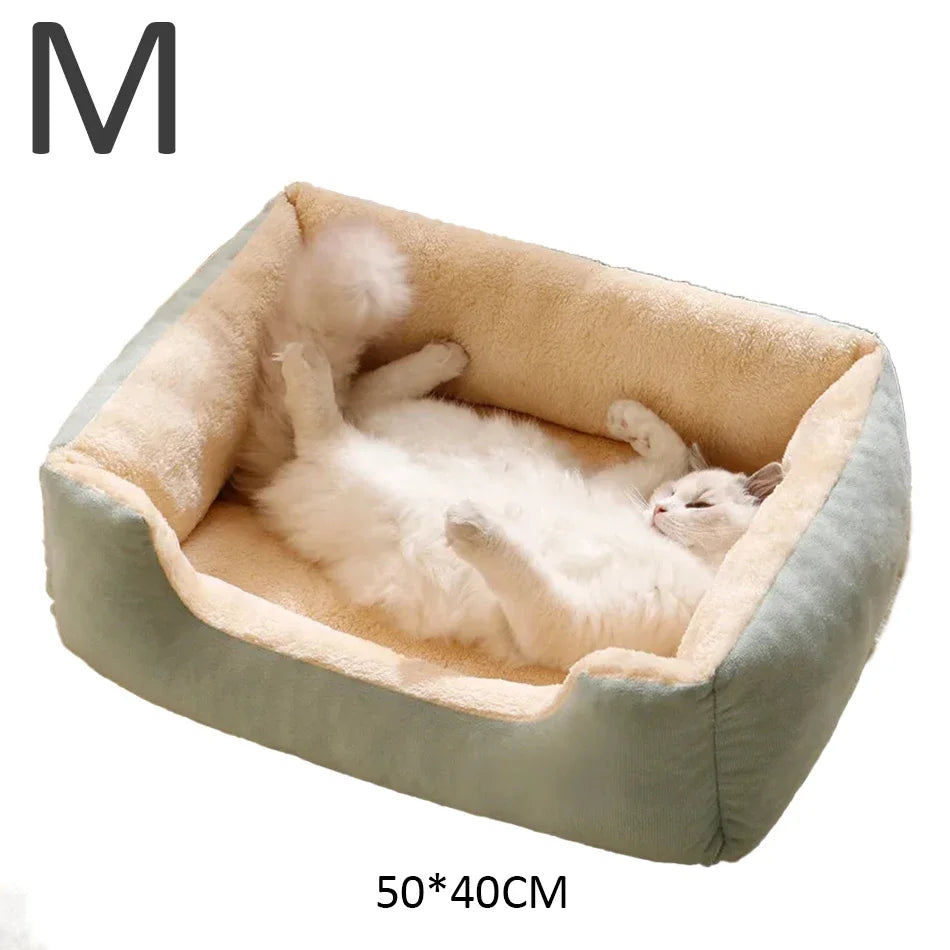 Cama Cojín de Felpa Corta para Gatos y Perros – Suave, Transpirable, Tallas S, M y L