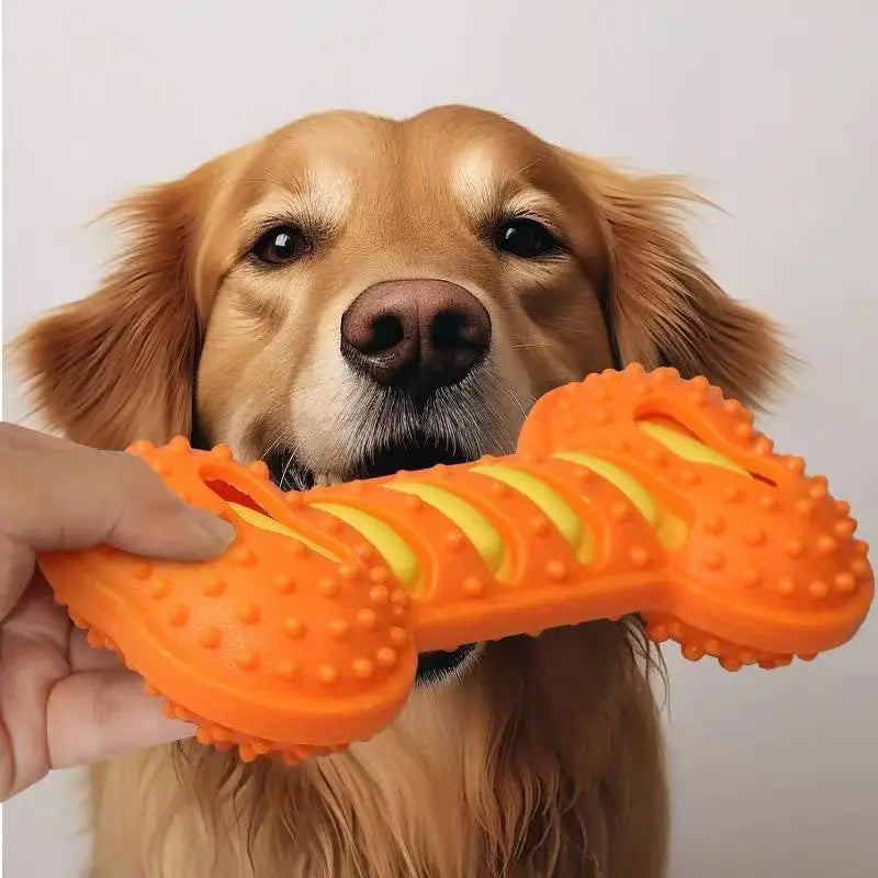 Hueso de Goma con Sonido para Perros - Resistente a Mordiscos 19x9 cm