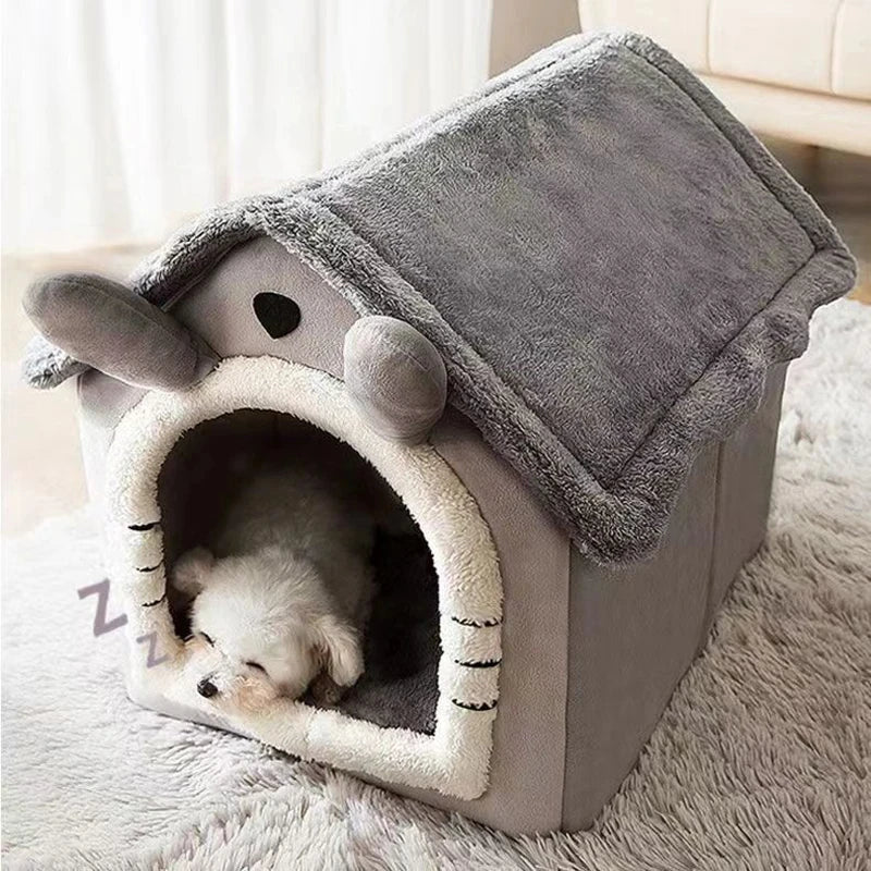 Casita Cama para Perros y Gatos con Cojín Reversible