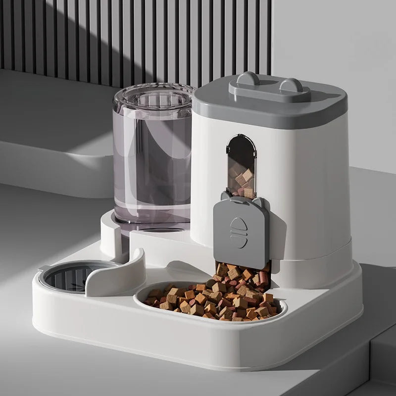 Comedero Automático Antiderrame 2 en 1 para Gatos y Perros – Comida y Agua por Gravedad