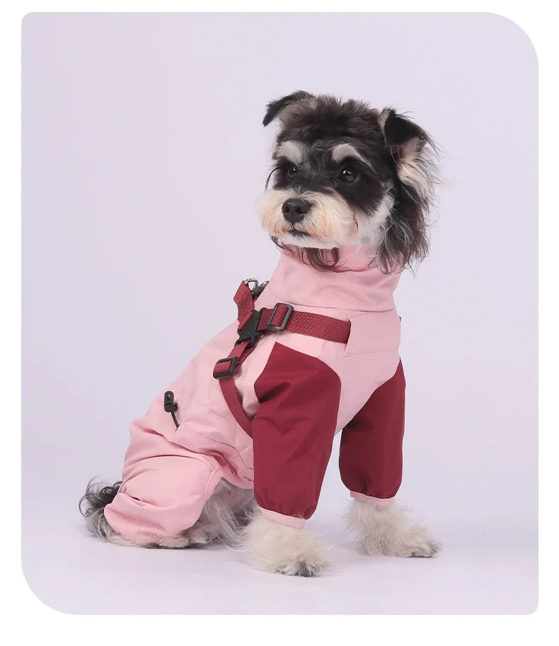 Chubasquero Reflectante con Capucha para Perros – Poncho Impermeable Ajustable con Agujero para Correa | Tallas S a XXXL