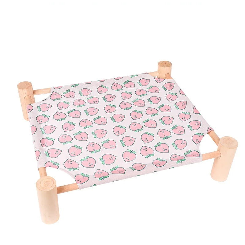 Cama Elevada de Madera para Gatos y Perros Pequeños