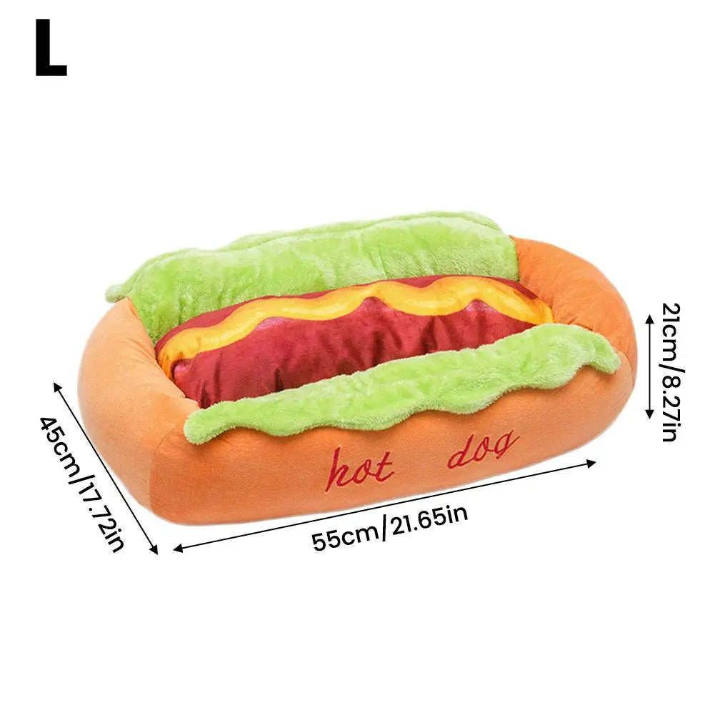 Cama con Forma de Salchicha para Perros y Gatos – Suave, Cálida y Lavable – Tallas S y M