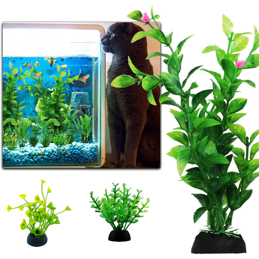Fish Tank Accessories Green Plants 10pcs Green Fish Tank Decorations Aquarium Artificial Plastic Plants Decor Plastic Plants