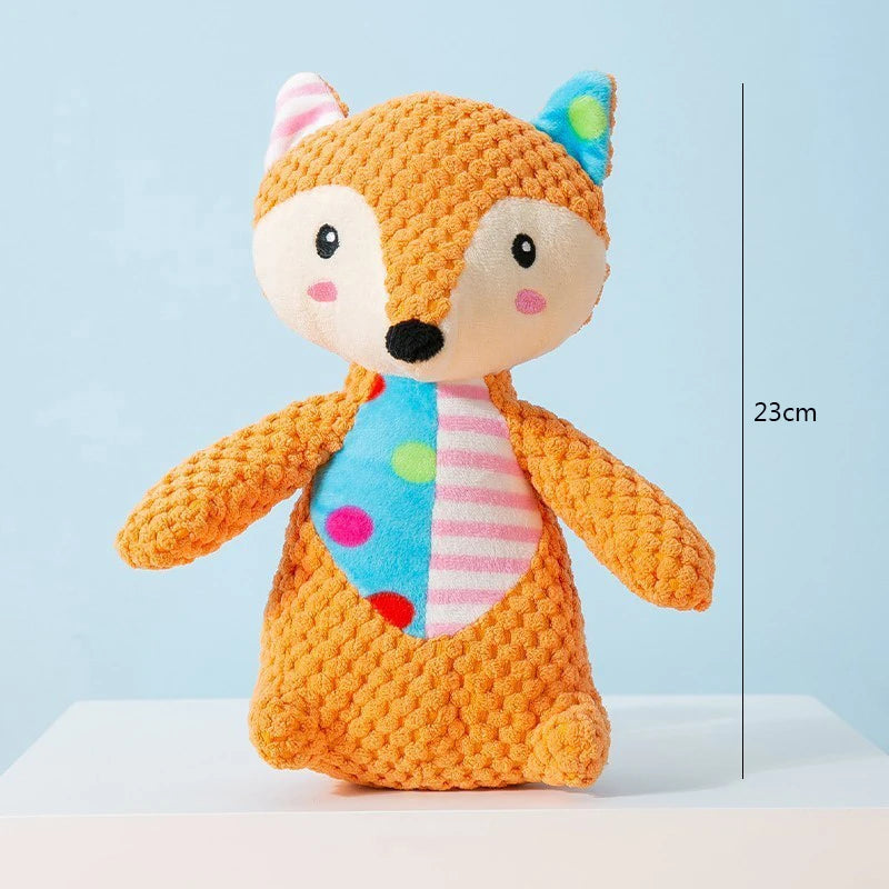 Juguete de Peluche Interactivo para Perros y Gatos - Forma de Animal con Sonido y Limpieza Dental