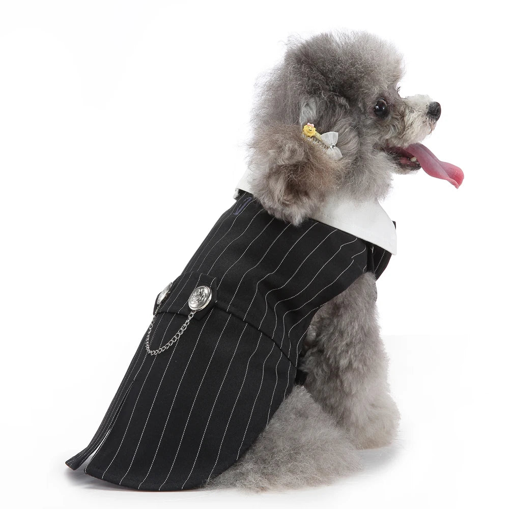 Esmoquin Formal con Pajarita para Perros y Gatos – Traje Elegante para Bodas, Halloween y Fiestas | Tallas XS a XL