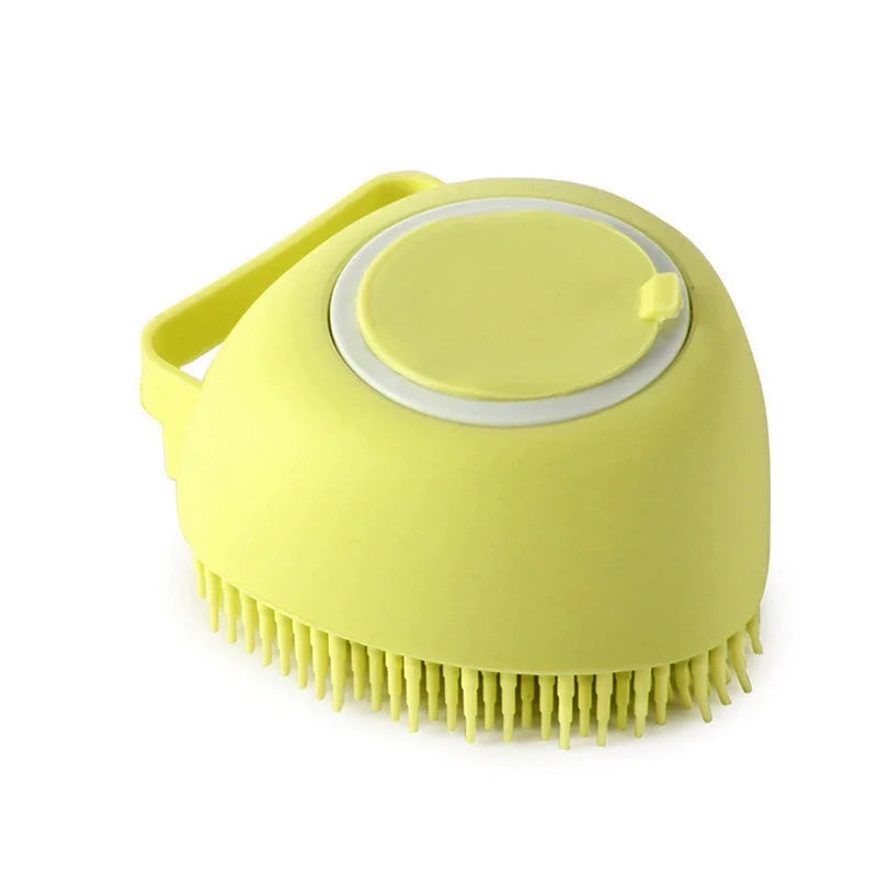 Cepillo de Baño con Dispensador de Champú para Mascotas