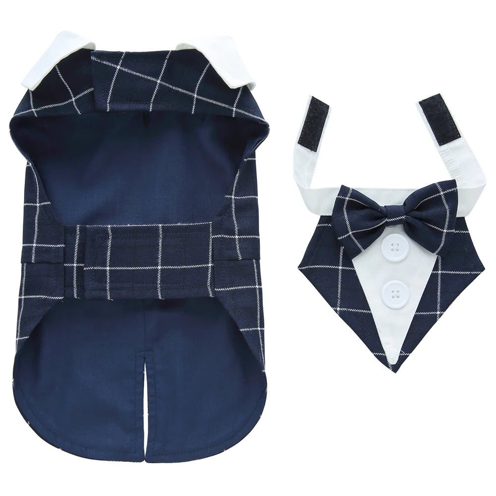 Esmoquin Formal con Pajarita para Perros y Gatos – Traje Elegante para Bodas, Halloween y Fiestas | Tallas XS a XL