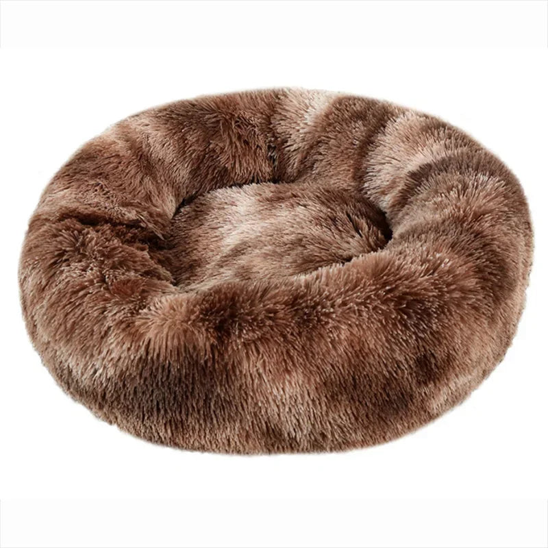 Cama Redonda de Pelo Suave para Perros y Gatos