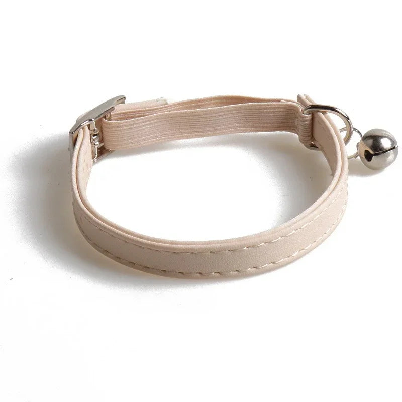 Collar Elástico con Cascabel para Gatos y Cachorros — Colores Macaron, Ajustable