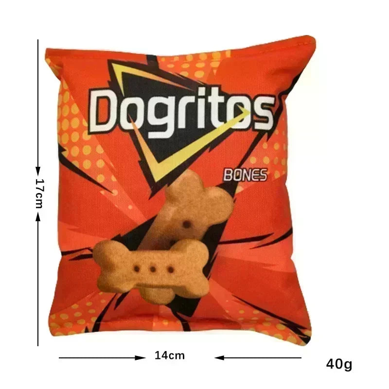 Juguete de Peluche con Sonido para Perros - Bolsa de Patatas Fritas