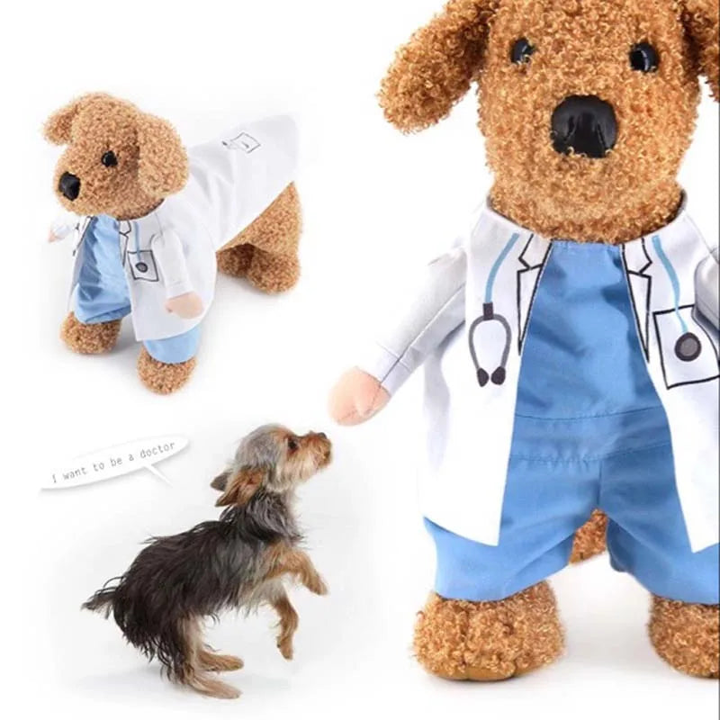 Disfraz de Médico con Bata Blanca para Perros y Gatos – Cosplay Divertido para Fiestas | Tallas S a XL