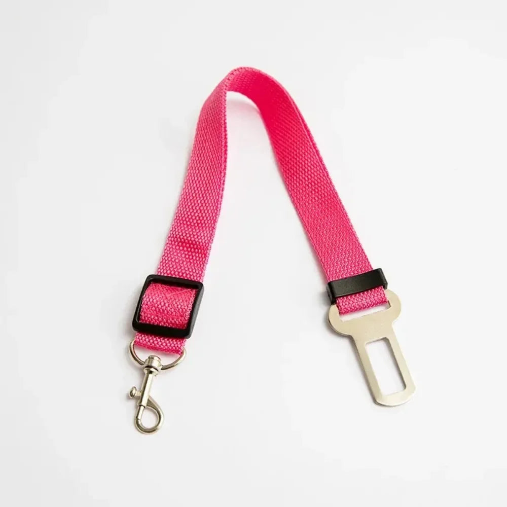 Cinturón de Seguridad para Coche para Perros y Gatos — Nylon Ajustable, Cierre Rápido, 10 Colores
