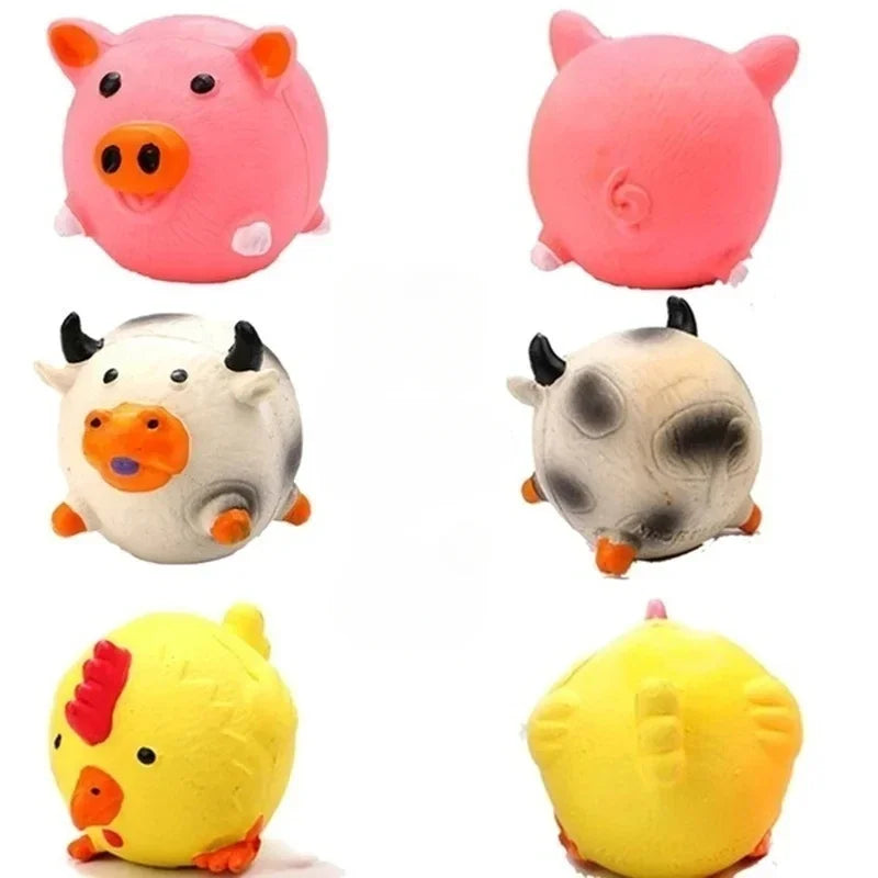 Juguete Chirriante de Látex para Perros y Gatos - Animales con Sonido