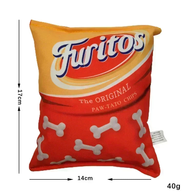 Juguete de Peluche con Sonido para Perros - Bolsa de Patatas Fritas