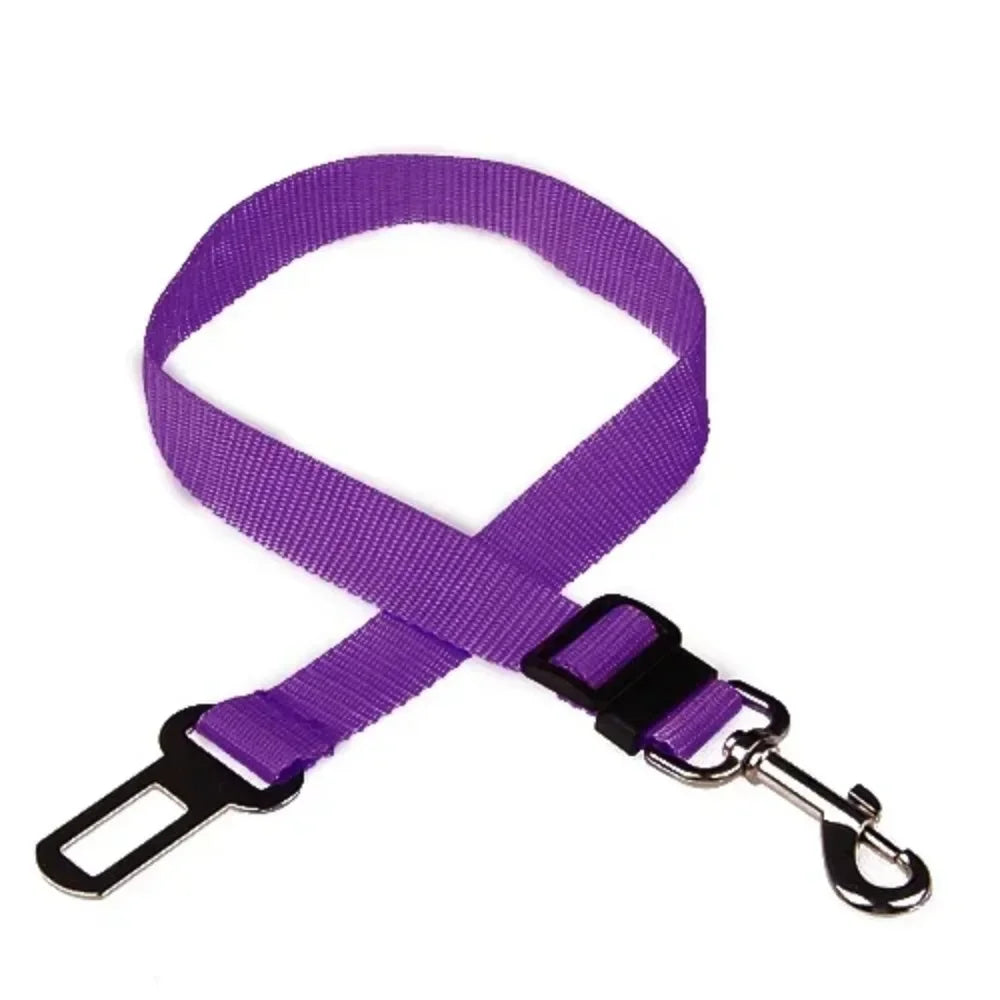 Cinturón de Seguridad para Coche para Perros y Gatos — Nylon Ajustable, Cierre Rápido, 10 Colores