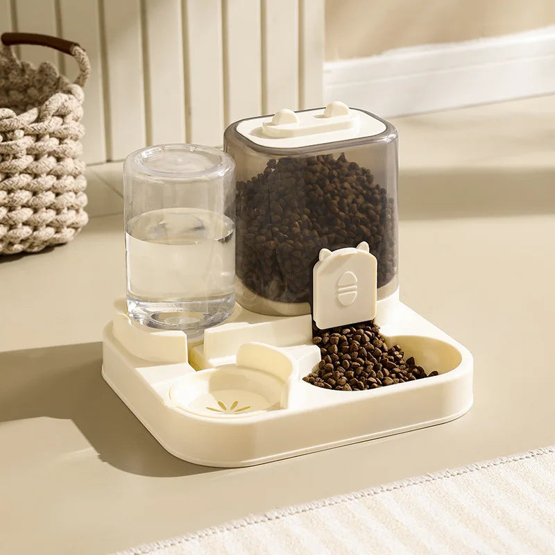 Comedero Automático Antiderrame 2 en 1 para Gatos y Perros – Comida y Agua por Gravedad