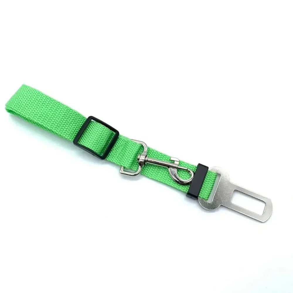 Cinturón de Seguridad para Coche para Perros y Gatos — Nylon Ajustable, Cierre Rápido, 10 Colores