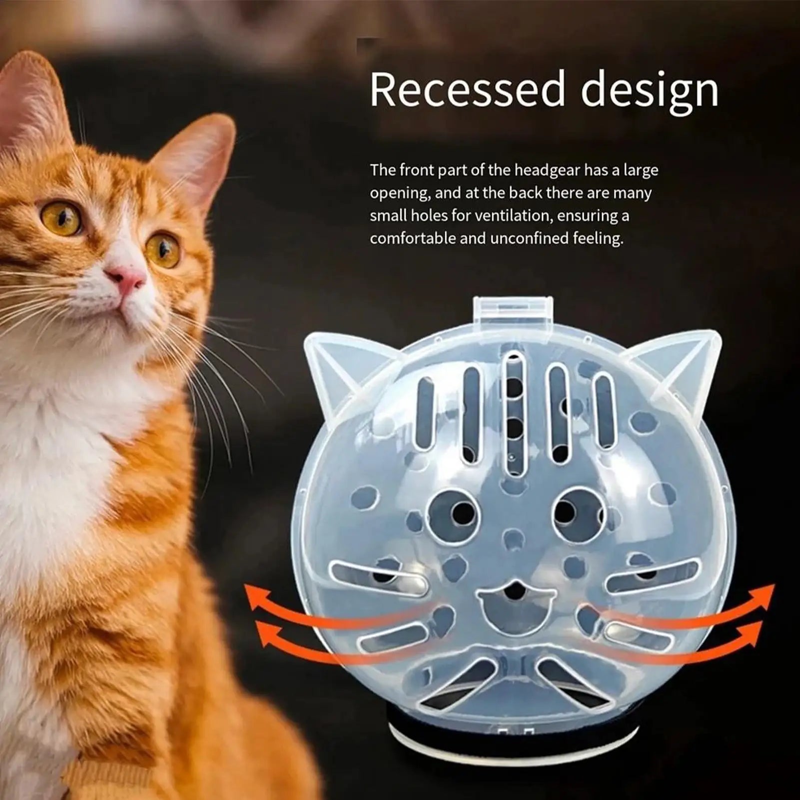 Cat Head Protection Ball, Pet Grooming Accessories Breathable Mask Swimming Helmet Cat Supplies
