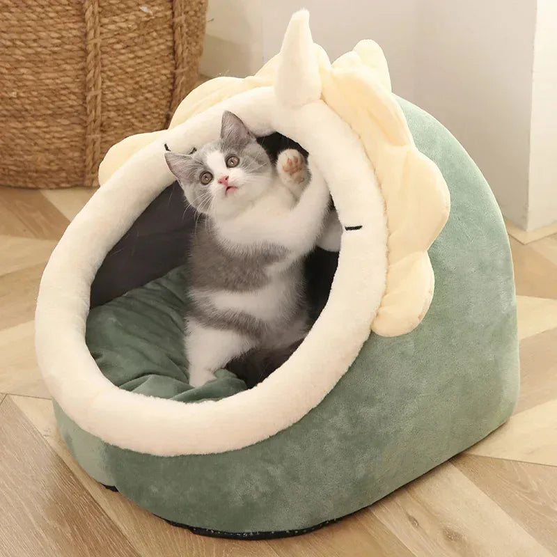 Cama-Casita con Orejas para Gatos | Cojín Extraíble | S, M y L