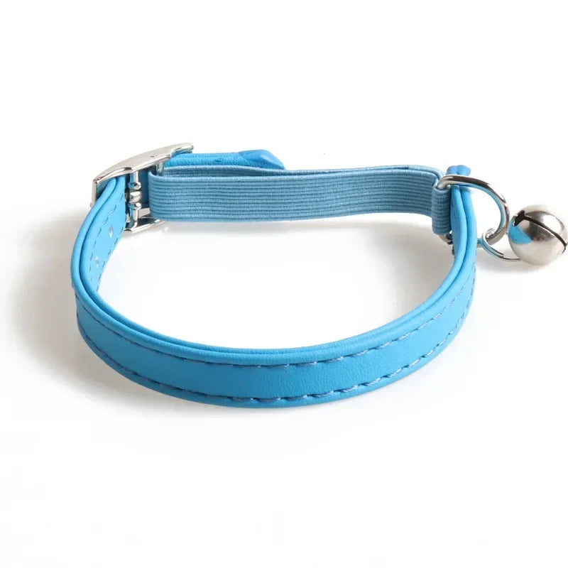 Collar Elástico con Cascabel para Gatos y Cachorros — Colores Macaron, Ajustable