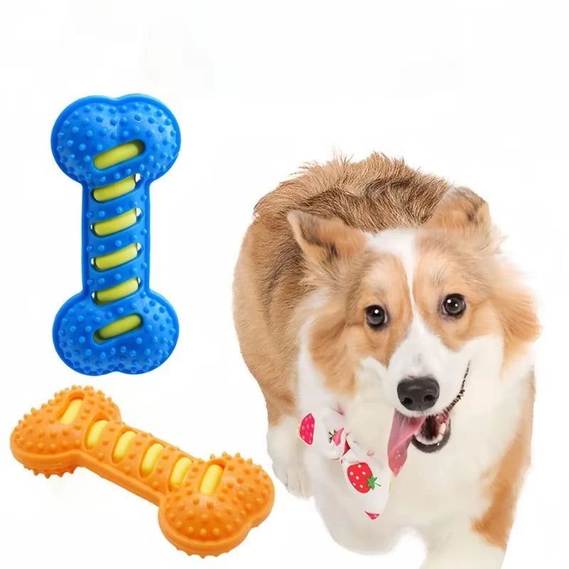 Hueso de Goma con Sonido para Perros - Resistente a Mordiscos 19x9 cm