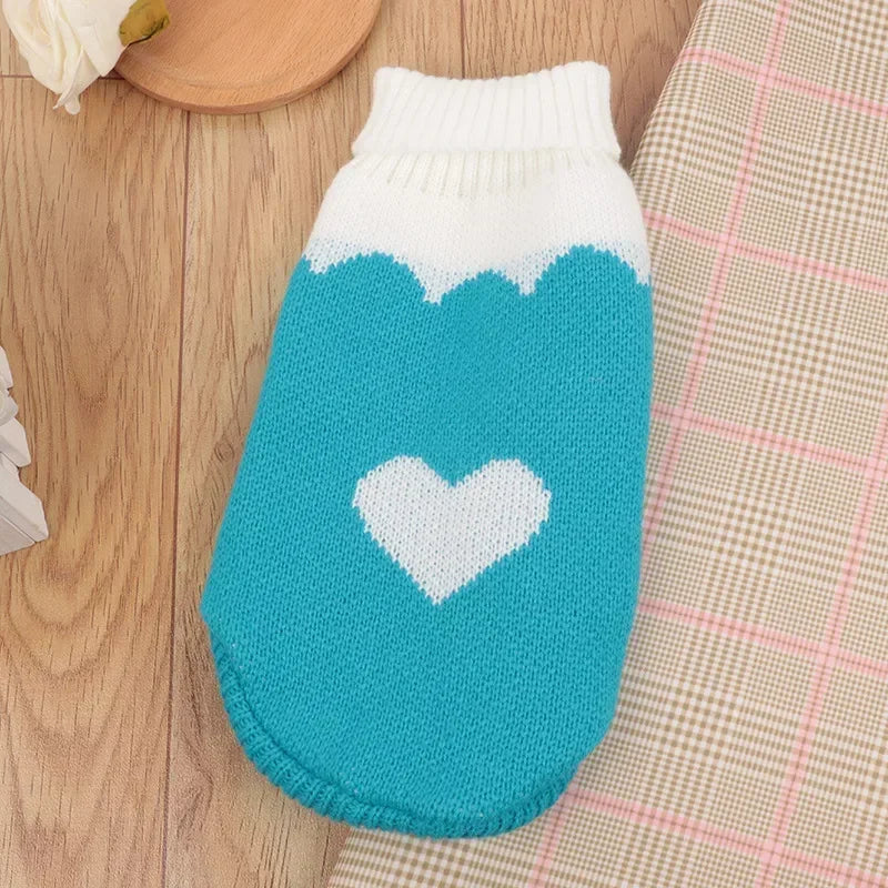 S-2XL Turtleneck Cat Sweater Knitted Jumper Cat Christmas Sweater for Cats Small Dogs Winter Sphynx Cat Clothes Pet Costumes