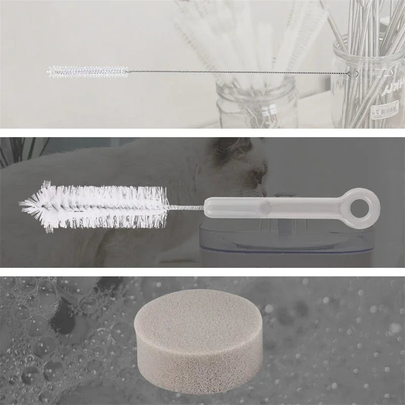 Cat Water Fountain Accessories Cleaning Brush Set for Pet Water Dispenser Pump Pipe Tube Bottle Cup Kettle Nozzles Cleaner Tools