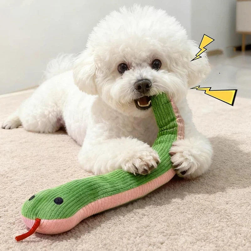 Juguete Serpiente de Peluche para Gatos y Perros - 42 cm para Patear y Morder