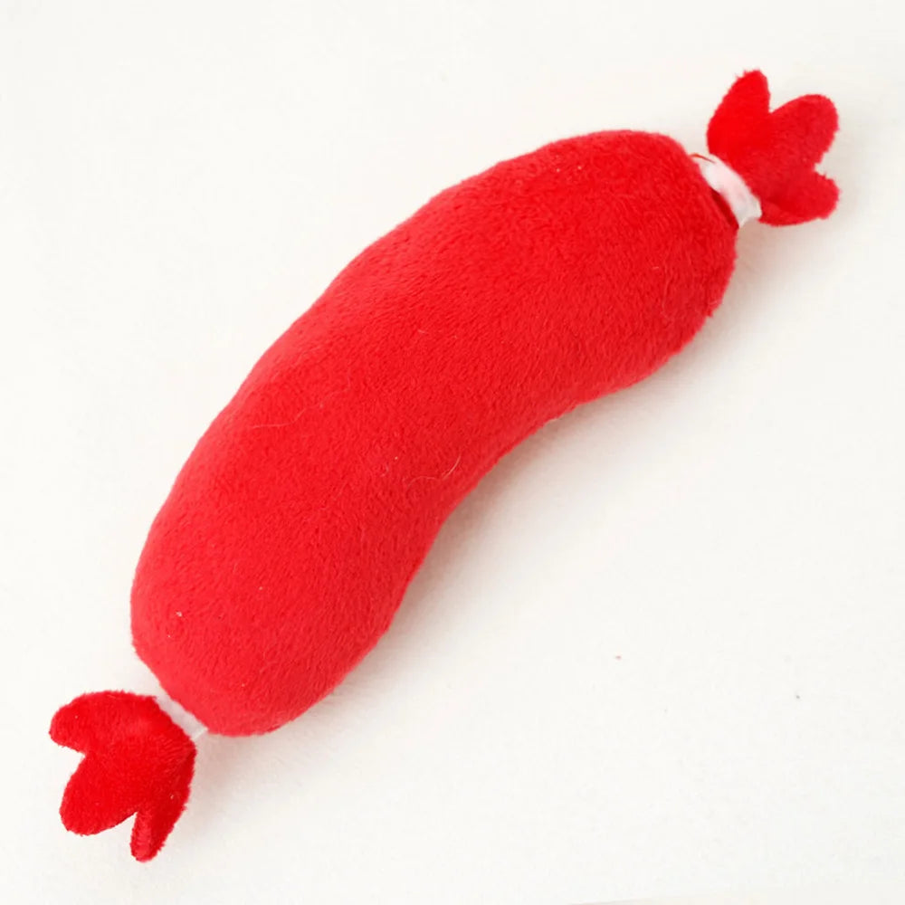 Juguete de Peluche con Sonido para Perros y Gatos - Salchicha Resistente a Mordiscos