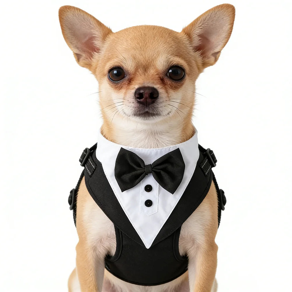 Traje Elegante con Pajarita para Perros y Gatos – Esmoquin para Bodas, Fiestas y Navidad | Tallas S a XL