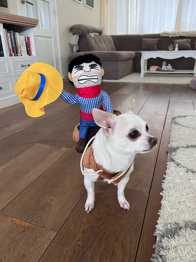 Disfraz de Vaquero Marrón para Perros y Gatos – Cosplay Creativo para Halloween y Fiestas | Tallas S a XL