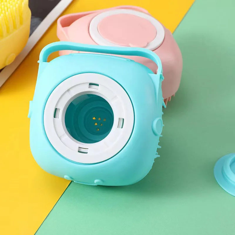 Cepillo de Baño con Dispensador de Champú para Mascotas