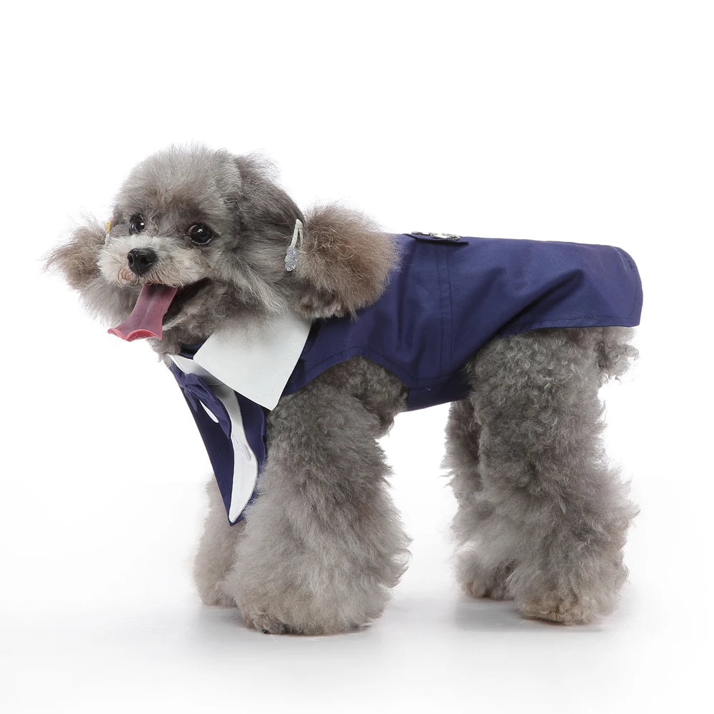Esmoquin Formal con Pajarita para Perros y Gatos – Traje Elegante para Bodas, Halloween y Fiestas | Tallas XS a XL