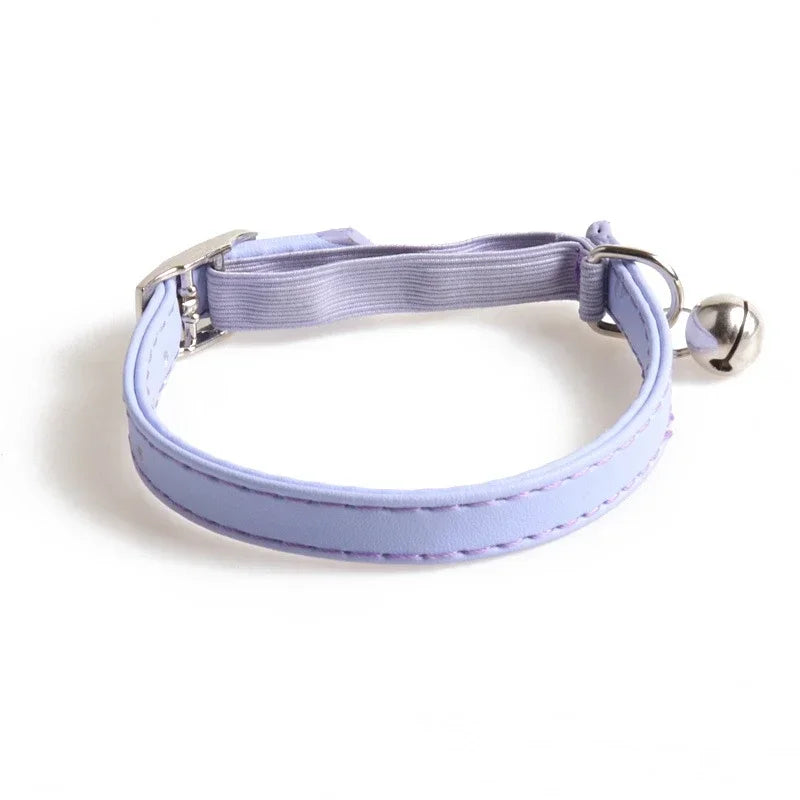 Collar Elástico con Cascabel para Gatos y Cachorros — Colores Macaron, Ajustable