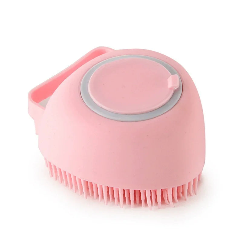 Cepillo de Baño con Dispensador de Champú para Mascotas