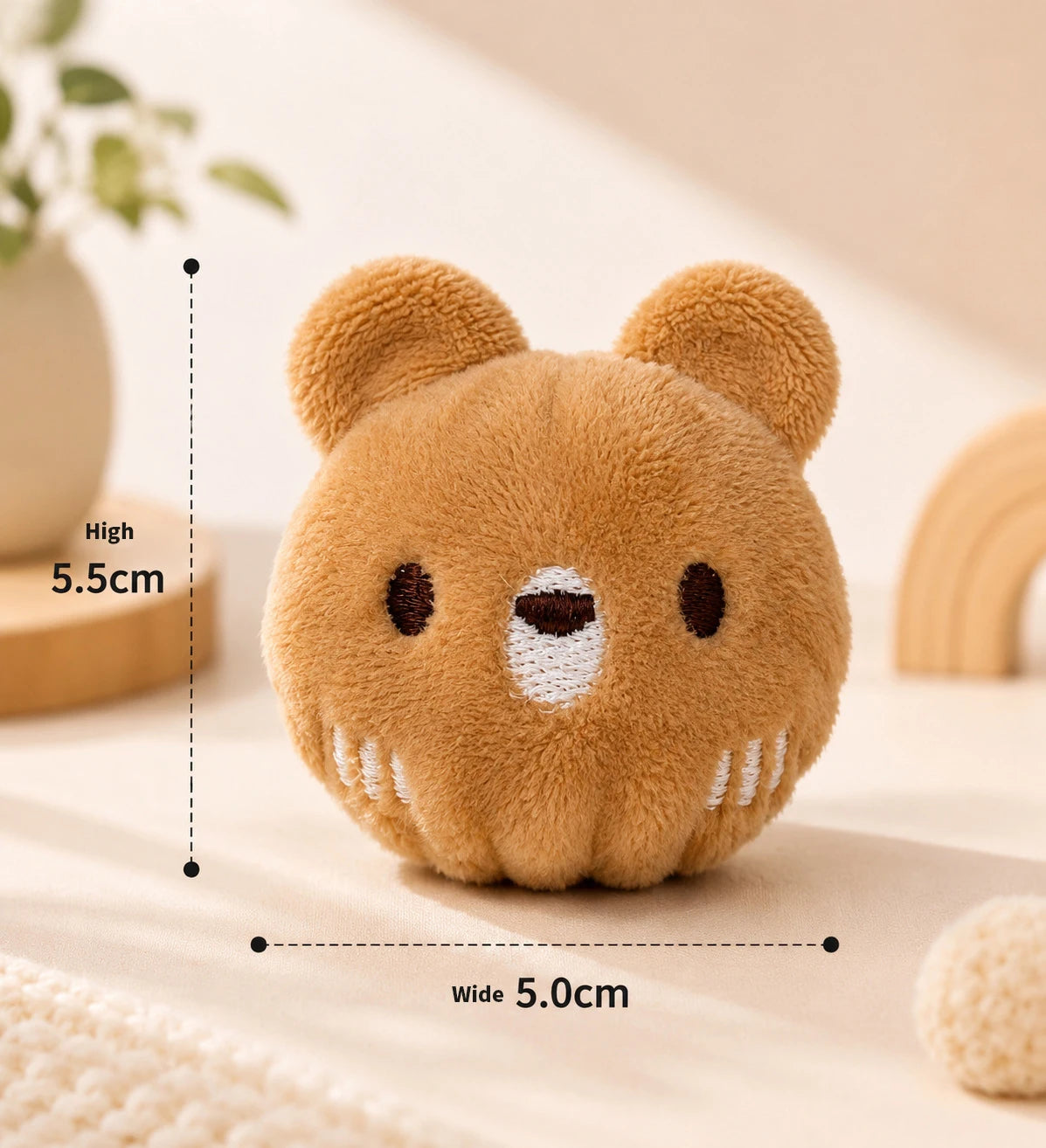 Pelota de Peluche con Rebote para Perros y Gatos Pequeños y Medianos - Diseño Divertido