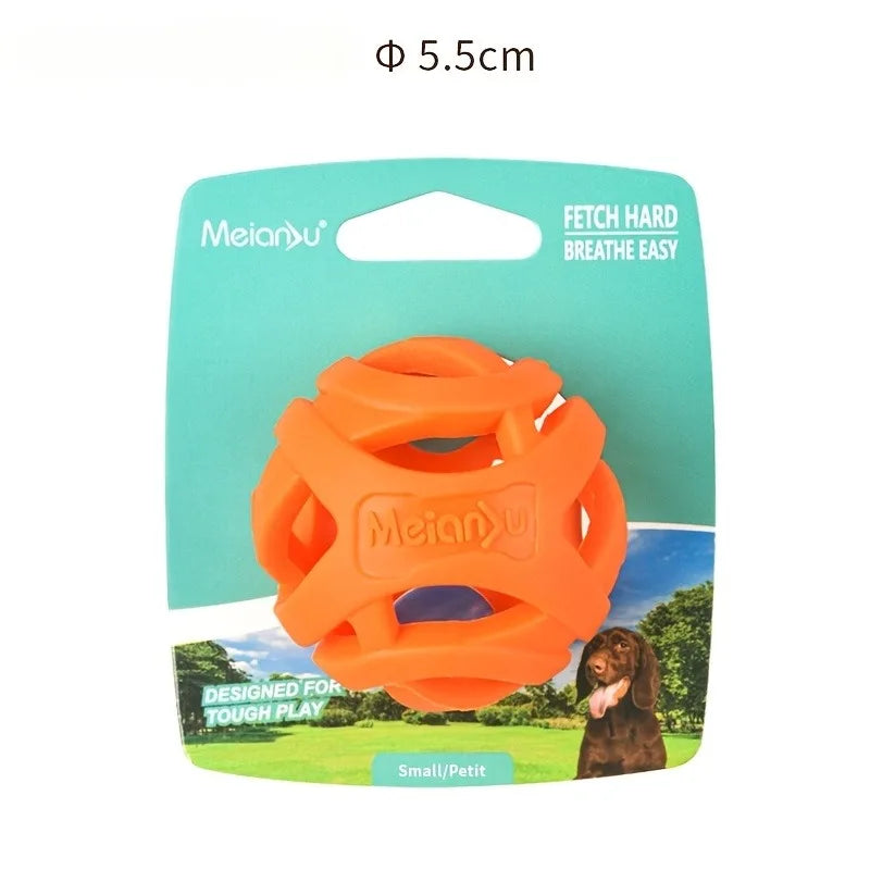 Pelota Hueca de Silicona para Perros - Resistente a Mordiscos, Elástica y Dispensadora