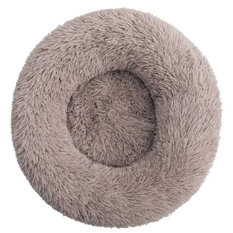 Cama Redonda de Pelo Suave para Perros y Gatos