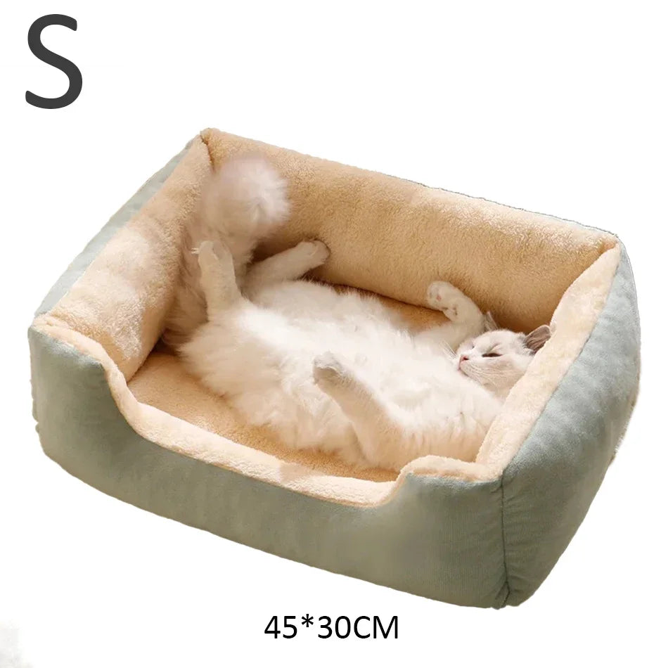 Cama Cojín de Felpa Corta para Gatos y Perros – Suave, Transpirable, Tallas S, M y L