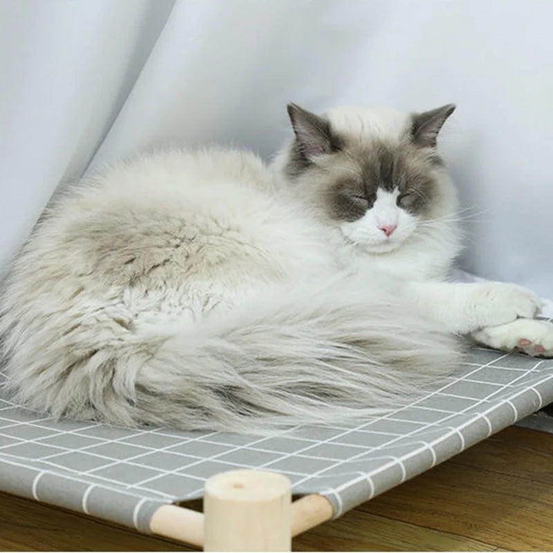 Cama Elevada de Madera para Gatos y Perros Pequeños