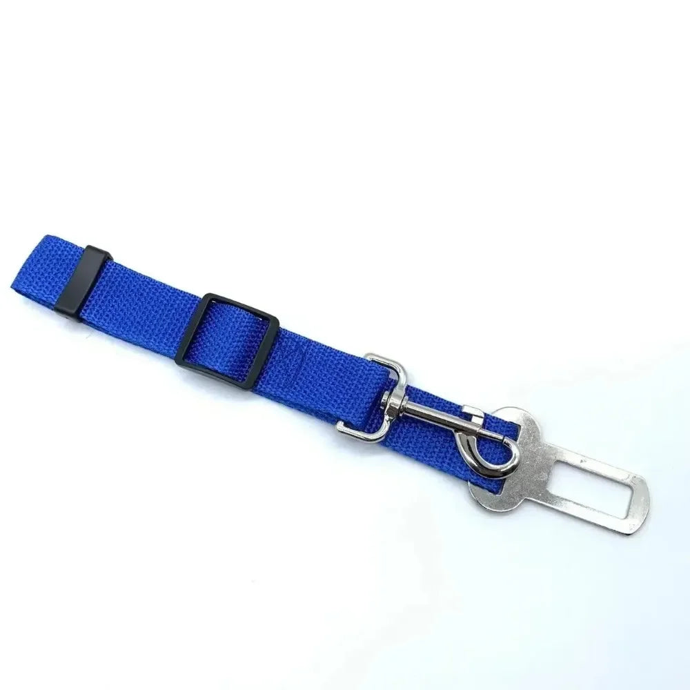 Cinturón de Seguridad para Coche para Perros y Gatos — Nylon Ajustable, Cierre Rápido, 10 Colores