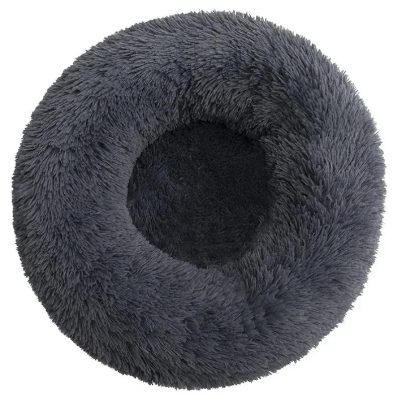 Cama Redonda de Pelo Suave para Perros y Gatos