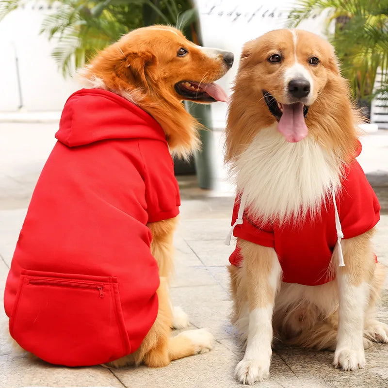 Sudadera Hoodie con Capucha y Bolsillo para Perros Grandes – Forro Polar | Primavera-Otoño